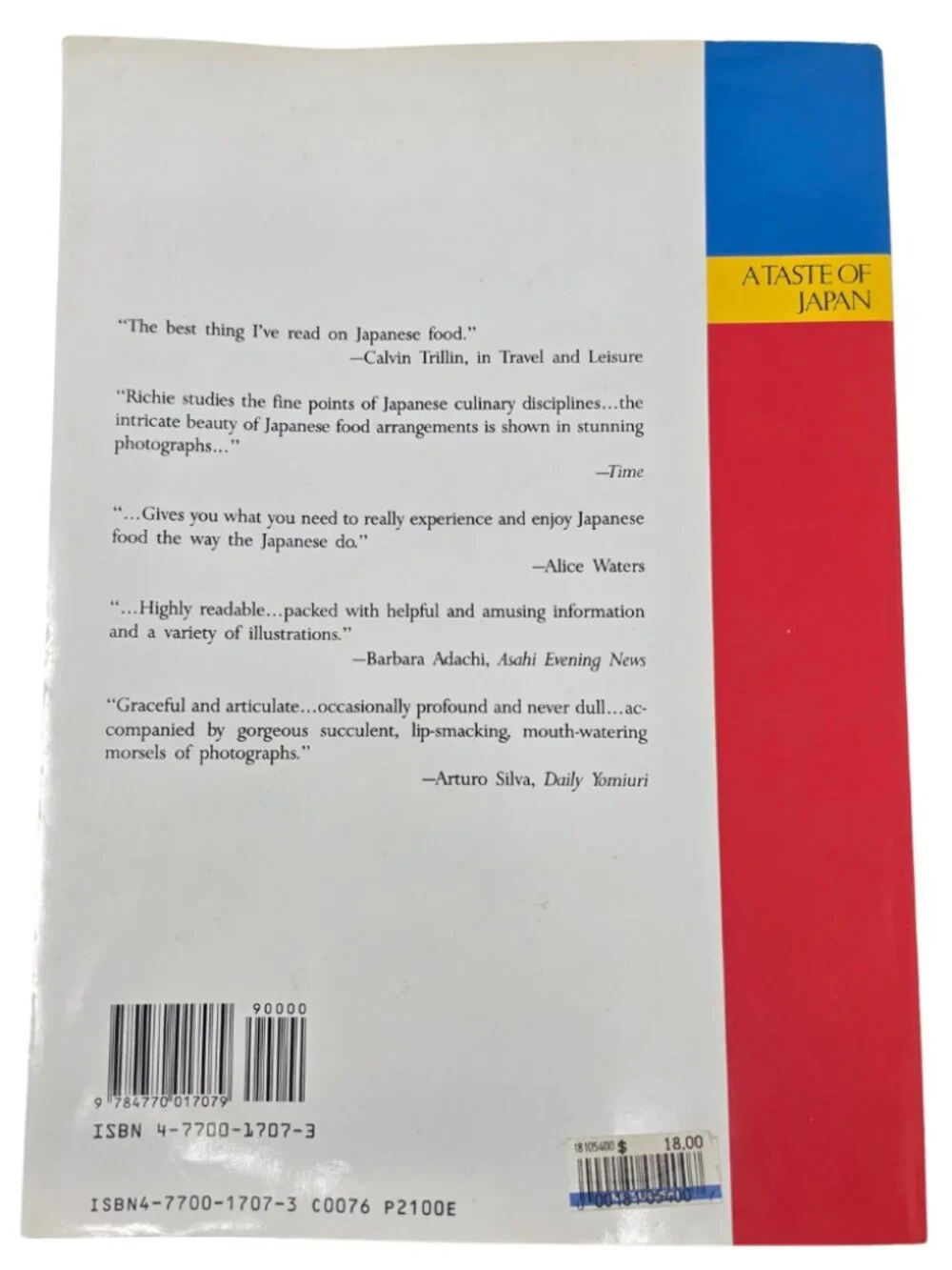 Vtg 1993 A Taste of Japan by Donald Richie Customs Cuisine Softcover Dust Jacket